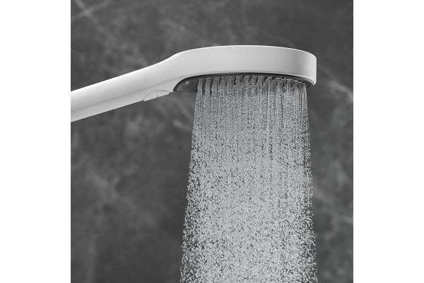 Душевая лейка Hansgrohe Rainfinity 130 26865700 матовый белый штанга 25 см,  в современном стиле
