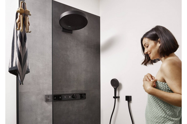 Душевая лейка Hansgrohe Rainfinity 130 26864670 матовый черный штанга 25 см,  в современном стиле