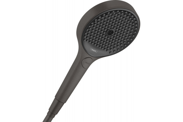 Душевая лейка Hansgrohe Rainfinity 130 26865340 шлифованный черный хром штанга 25 см,  в современном стиле