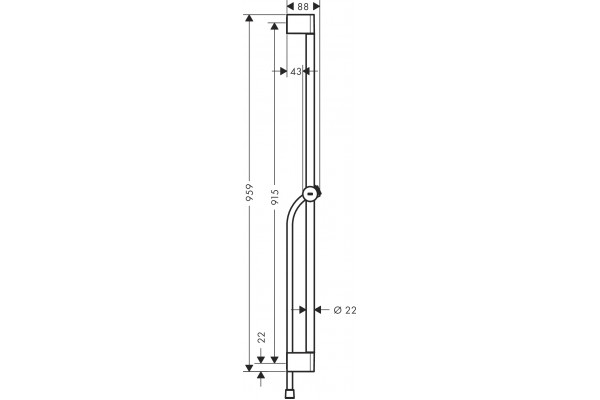 Душевая штанга Hansgrohe Unica 24401000 90 см хром,  в современном стиле