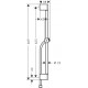 Душевая штанга Hansgrohe Unica 24400000 65 см хром,  в современном стиле
