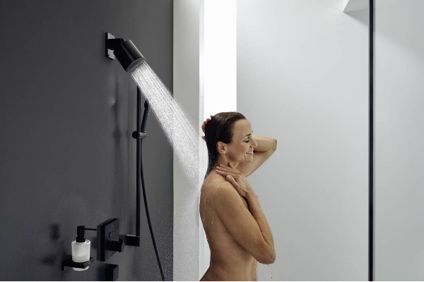Кронштейн для верхнего душа Hansgrohe Pulsify 105 24139670 матовый черный штанга 11.1 см,  в современном стиле