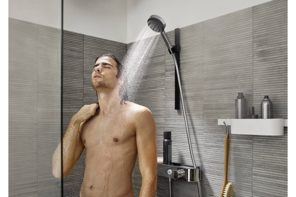 Душевая лейка Hansgrohe Pulsify Select 105 3jet 24111000 хром штанга 22.35 см,  в современном стиле