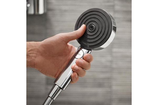 Душевая лейка Hansgrohe Pulsify Select 105 3jet 24111000 хром штанга 22.35 см,  в современном стиле