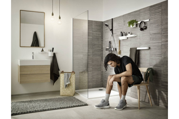 Душевая лейка Hansgrohe Pulsify Select 105 3jet 24101000 хром штанга 22.35 см,  в современном стиле