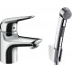 Смеситель Hansgrohe Novus 71144000 для раковины с гигиеническим душем, хром, однорычажный, высота излива 6.7 см