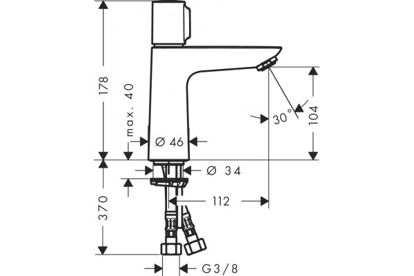 Смеситель Hansgrohe Talis Select E 71751000 для раковины нажимной, хром