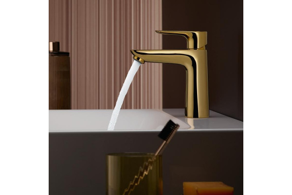 Смеситель Hansgrohe Talis E 71712990 для раковины, полированное золото, однорычажный, высота излива 10.4 см
