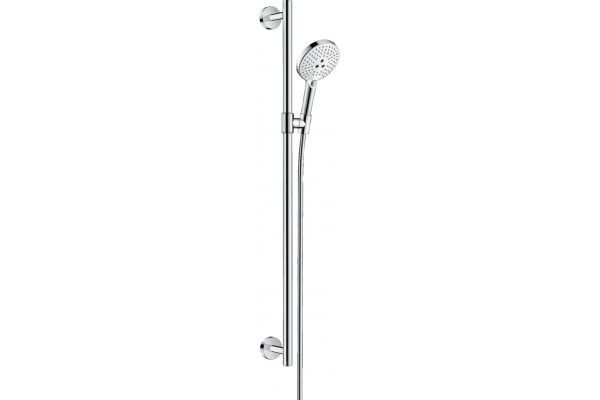 Душевой гарнитур Hansgrohe Raindance Select S 26322400 белый - хром штанга 99 см, шланг пластиковый 160 см