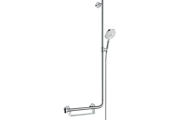 Душевой гарнитур Hansgrohe Raindance Select S 26326400 белый - хром штанга 120.95 см, шланг пластиковый 160 см