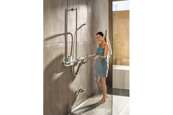 Душевой гарнитур Hansgrohe Raindance Select S 26326400 белый - хром штанга 120.95 см, шланг пластиковый 160 см