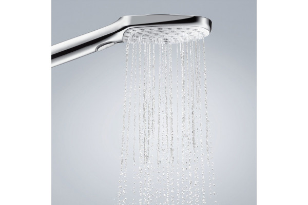 Душевой гарнитур Hansgrohe Raindance Select E 26622400 белый - хром штанга 71.8 см, шланг пластиковый 160 см