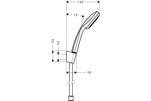 Душевой гарнитур Hansgrohe Croma 100 27574000 хром штанга 29.5 см, шланг пластиковый 125 см