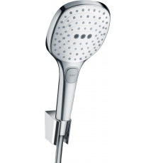 Душевой гарнитур Hansgrohe Raindance Select E 26700400 белый - хром штанга 30 см, шланг пластиковый 125 см