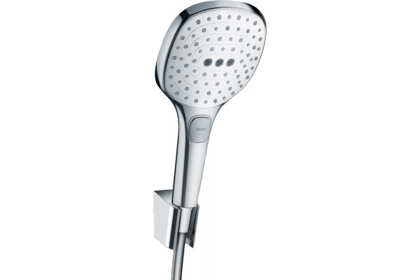 Душевой гарнитур Hansgrohe Raindance Select E 26700400 белый - хром штанга 30 см, шланг пластиковый 125 см