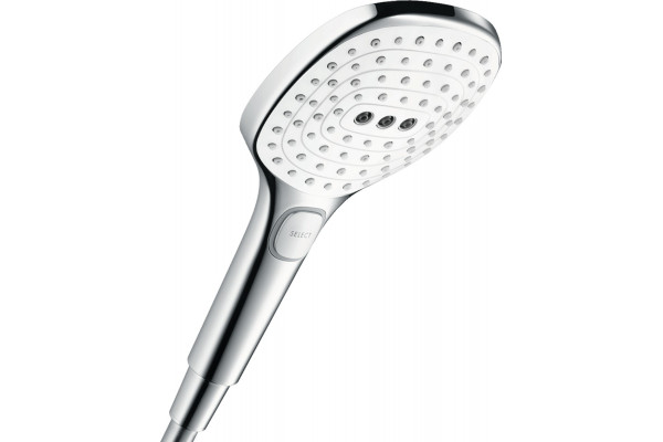 Душевой гарнитур Hansgrohe Raindance Select E 26700400 белый - хром штанга 30 см, шланг пластиковый 125 см