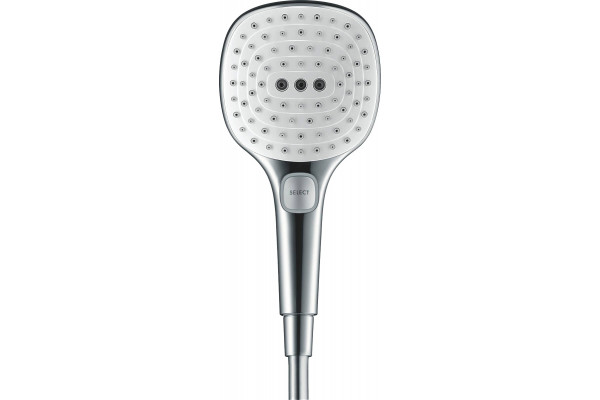 Душевой гарнитур Hansgrohe Raindance Select E 26700400 белый - хром штанга 30 см, шланг пластиковый 125 см