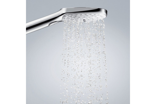 Душевой гарнитур Hansgrohe Raindance Select E 26700400 белый - хром штанга 30 см, шланг пластиковый 125 см