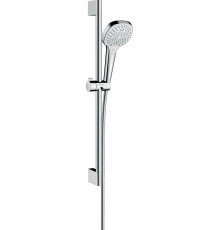 Душевой гарнитур Hansgrohe Croma Select E 26581400 белый - хром штанга 66.9 см, шланг пластиковый 160 см
