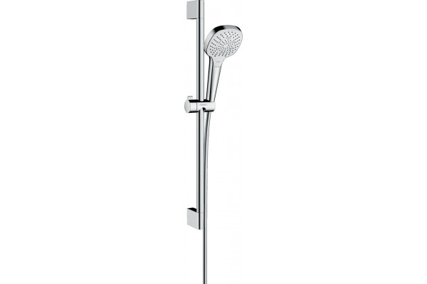 Душевой гарнитур Hansgrohe Croma Select E 26581400 белый - хром штанга 66.9 см, шланг пластиковый 160 см