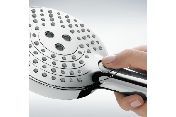 Душевая стойка Hansgrohe Rainmaker Select 460 2jet 27109400 с термостатом, штанга 112.7 см, шланг пластиковый 160 см