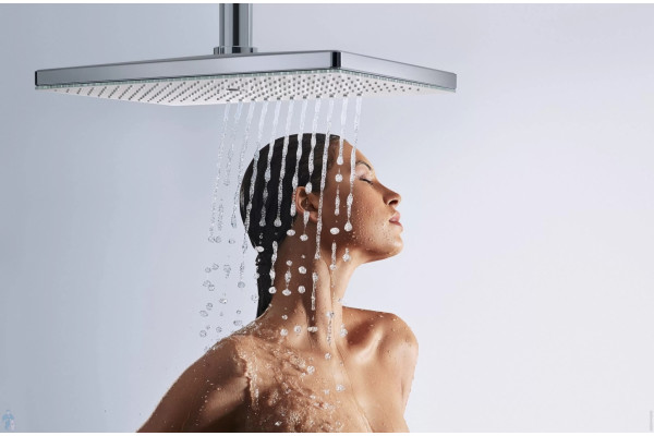 Верхний душ Hansgrohe Rainmaker Select 460 24006400 белый - хром штанга 16.4 см, размер 46.6 см
