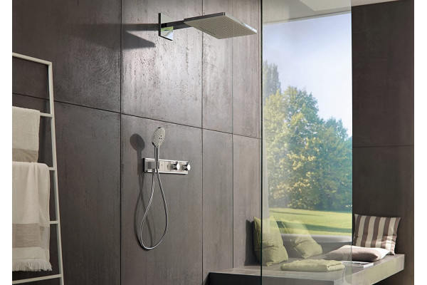 Верхний душ Hansgrohe Rainmaker Select 460 24005400 белый - хром штанга 15.6 см, размер 46.6 см