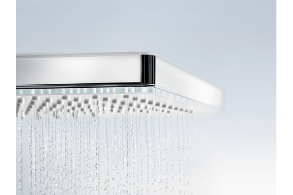Верхний душ Hansgrohe Rainmaker Select 460 24005400 белый - хром штанга 15.6 см, размер 46.6 см