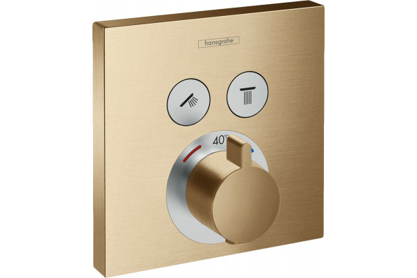 Термостат Hansgrohe ShowerSelect 15763140 для душа, шлифованная бронза, термостат
