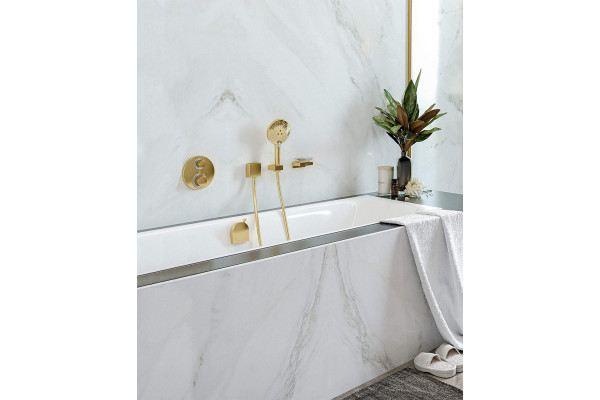 Термостат Hansgrohe Ecostat S 15758990 для душа, полированное золото, термостат
