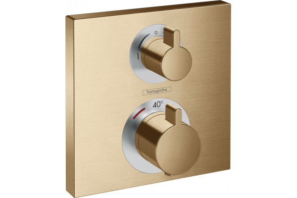 Термостат Hansgrohe Ecostat Square 15714140 для душа, шлифованная бронза, термостат