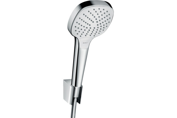 Душевой гарнитур Hansgrohe Croma Select E 26425400 белый, хром, штанга 28.9 см, шланг пластиковый 125 см