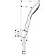 Душевой гарнитур Hansgrohe Croma Select E 26425400 белый, хром, штанга 28.9 см, шланг пластиковый 125 см