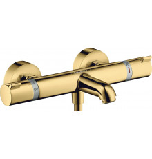 Термостат Hansgrohe Ecostat Comfort 13114990 для ванны с душем, полированное золото, термостат, длина излива 17.7 см