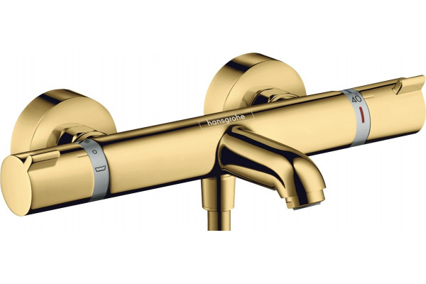 Термостат Hansgrohe Ecostat Comfort 13114990 для ванны с душем, полированное золото, термостат, длина излива 17.7 см