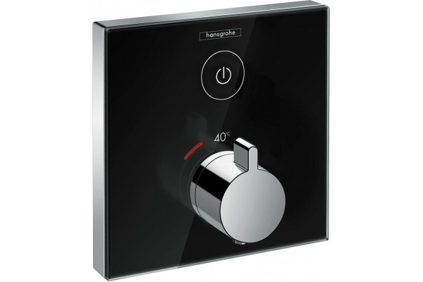 Термостат Hansgrohe ShowerSelect Glass 15737600 для душа, черный - хром, термостат