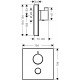 Термостат Hansgrohe ShowerSelect Glass 15735400 для душа, белый - хром, термостат