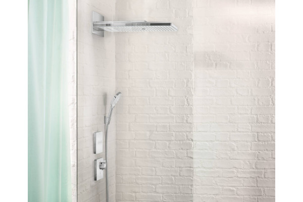 Термостат Hansgrohe ShowerSelect Glass 15735400 для душа, белый - хром, термостат
