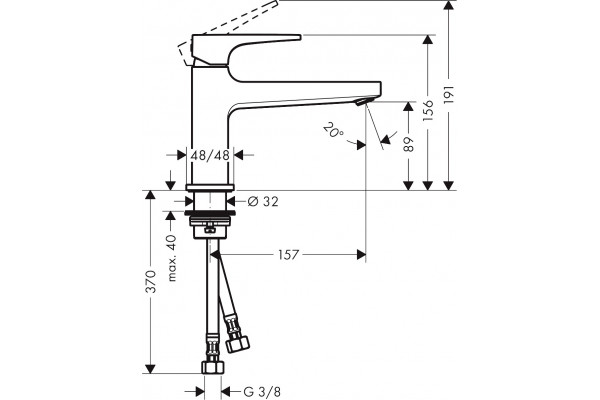 Смеситель Hansgrohe Metropol 32503000 для раковины, хром, однорычажный, высота излива 8.9 см