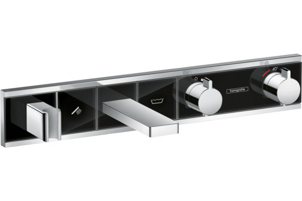 Термостат Hansgrohe RainSelect 15359600 для ванны с душем, черный - хром, термостат, длина излива 18.3 см