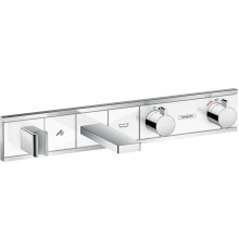 Термостат Hansgrohe RainSelect 15359400 для ванны с душем, белый - хром, термостат, длина излива 18.3 см