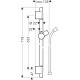 Душевая штанга Hansgrohe Unica 28632000 65 см, хром в современном стиле