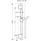 Душевая штанга Hansgrohe Unica 28631140 90 см, шлифованная бронза в современном стиле