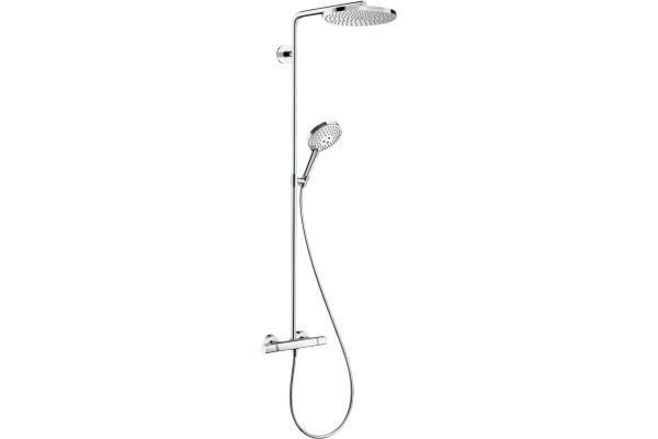Душевая стойка Hansgrohe Raindance Select S 240 1jet 27633000 Showerpipe, хром, штанга 111.4 см, шланг пластиковый 160 см