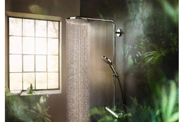 Душевая стойка Hansgrohe Raindance Select S 240 1jet 27633000 Showerpipe, хром, штанга 111.4 см, шланг пластиковый 160 см