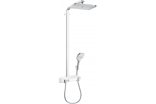 Душевая стойка Hansgrohe Raindance E 360 27288400 Showerpipe, белый, хром, штанга 113.7 см, шланг пластиковый 160 см