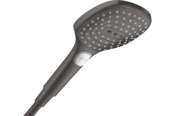 Душевая лейка Hansgrohe Raindance Select E 26520340 шлифованный черный хром штанга 24 см,  в современном стиле