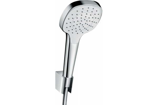 Душевой гарнитур Hansgrohe Croma Select E 26424400 белый, хром, штанга 28.9 см, шланг пластиковый 125 см