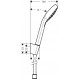 Душевой гарнитур Hansgrohe Croma Select E 26412400 белый, хром, штанга 28.9 см, шланг пластиковый 160 см
