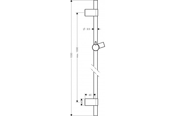Душевая штанга Hansgrohe Unica 28663000 105 см, хром в современном стиле